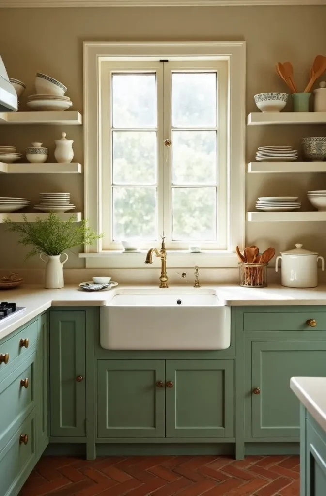 Fill a Kitchen With Open Wooden Cabinetry, Vintage Hardware, and Ceramic Accessories