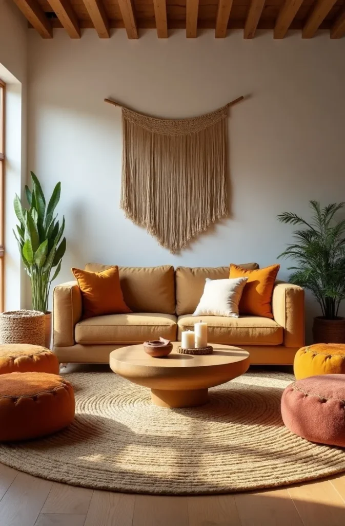 Float a Sofa in the Center of the Room to Create a Bohemian Conversation Circle