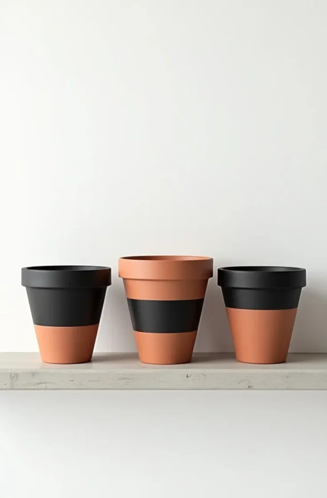 Geometric Color Block Painting That Works on Any Pot Shape