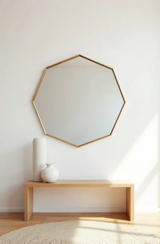 Geometric Cut-Glass Mirrors in Minimalist Boho Spaces