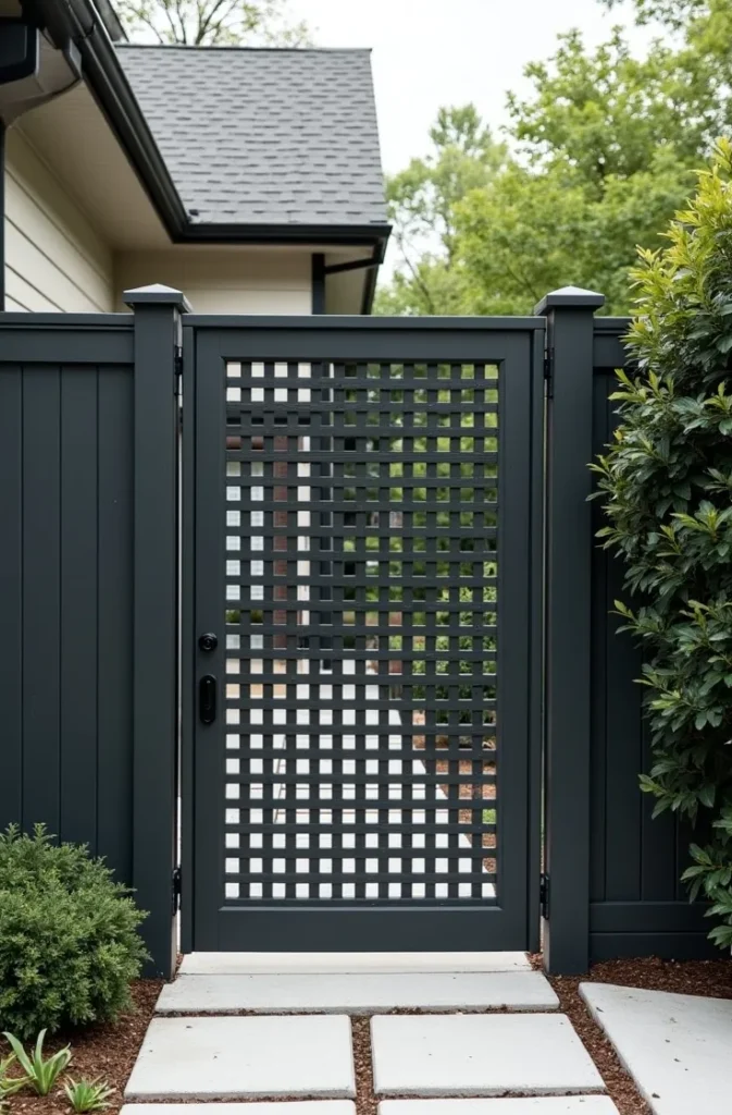 Geometric Square-Grid Lattice Panel for Contemporary Privacy Fencing