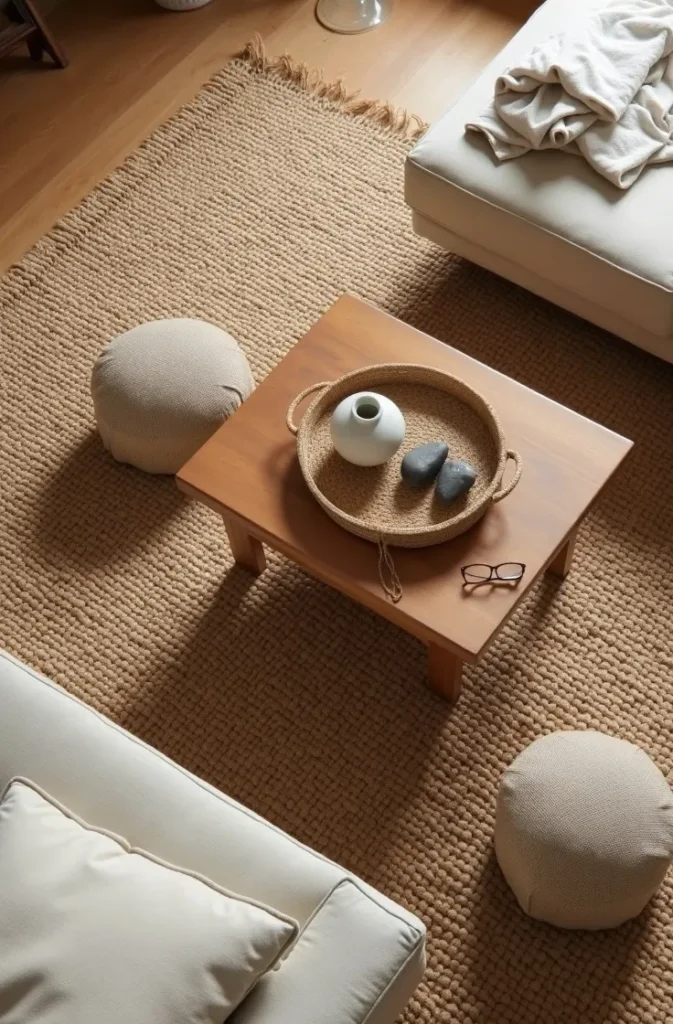 How to Use a Textured Rug to Anchor a Summer Living Room When You Cannot Paint the Walls