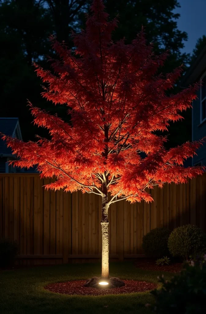 In-Ground Uplights on Trees and Specimen Plants for Dramatic Nighttime Structure