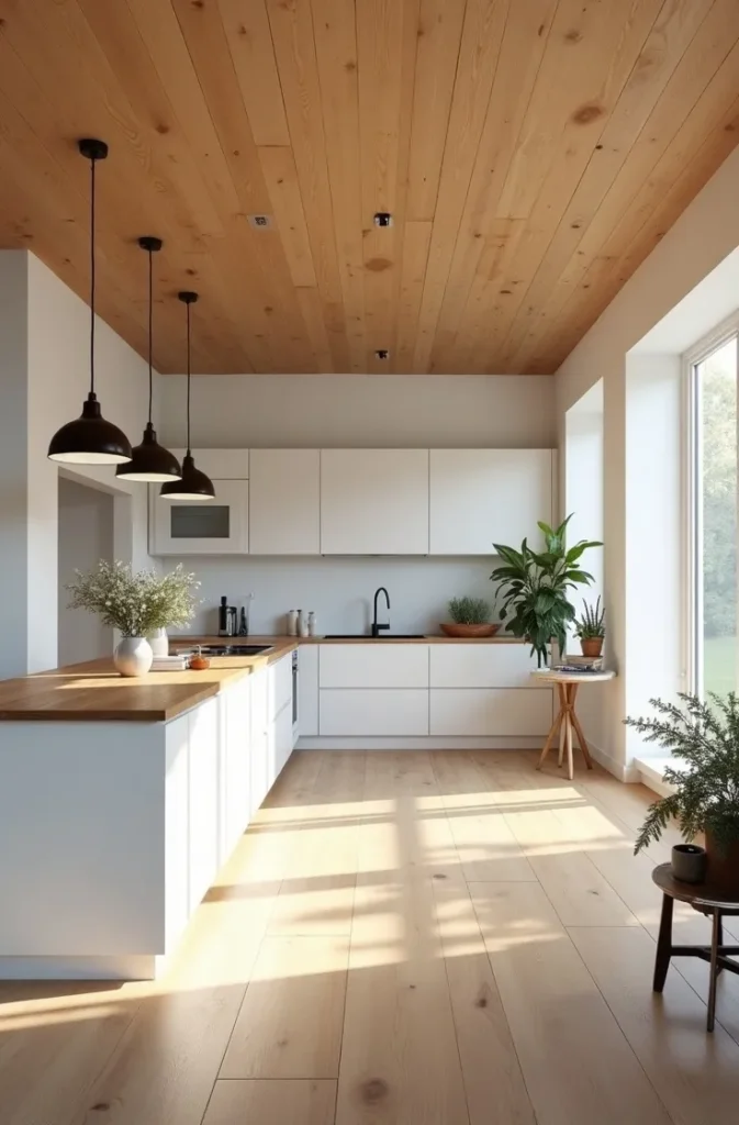 Install Knotty Pine on the Ceiling Instead of the Walls for a Statement Overhead