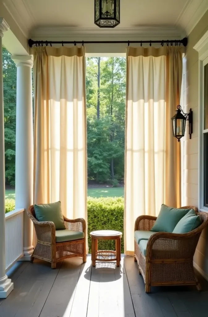 Install Outdoor Privacy Screens on a Side Porch to Block Sightlines Without Fencing