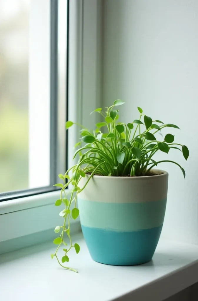 Ombre Gradient Painting for Pots That Catch Light on a Windowsill