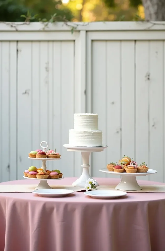 Outdoor Birthday Party Dessert Table for Adults That Skips the Balloon Arch