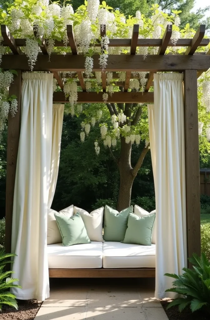 Outdoor Curtain Panel Setup That Turns a Pergola Into a Private Retreat