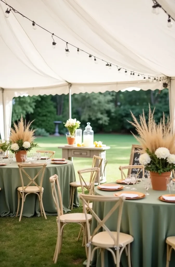 Outdoor Summer Baby Shower Under a Shade Structure That Keeps Guests Comfortable