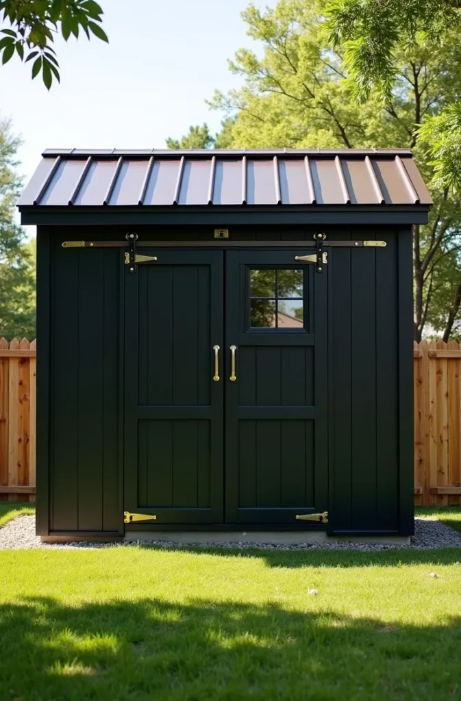 Painted Black Shed With Metal Roof The Bold Modern Farmhouse Statement