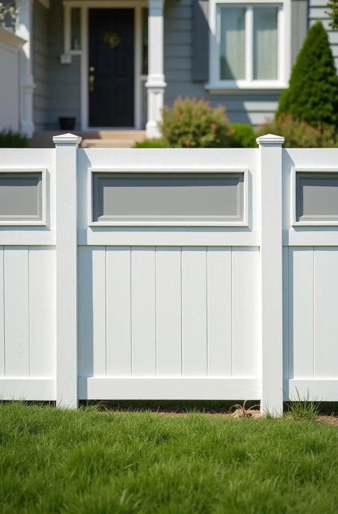 Pallet Fence With Decorative Cutout Panels for Front Yard Curb Appeal