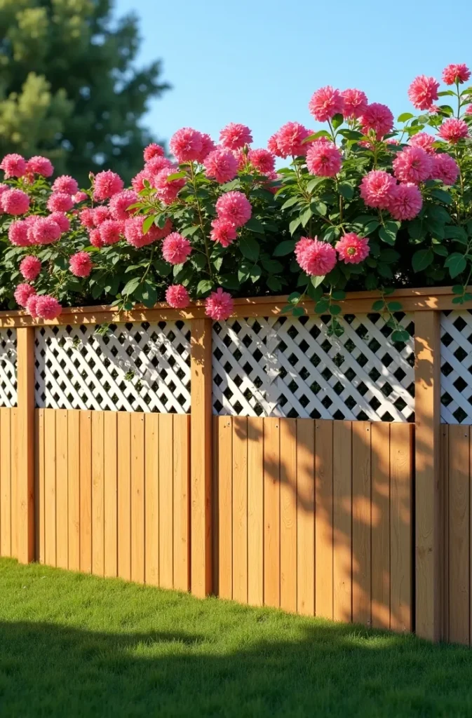 Pallet Fence With Lattice Top Section for Climbing Plants