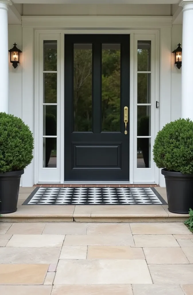 Patio Entrance Checkerboard as a Defined Welcome Zone