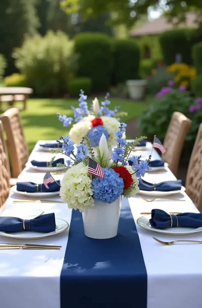 Patriotic Fourth of July Party Table Setup With Red, White, and Blue Done Right