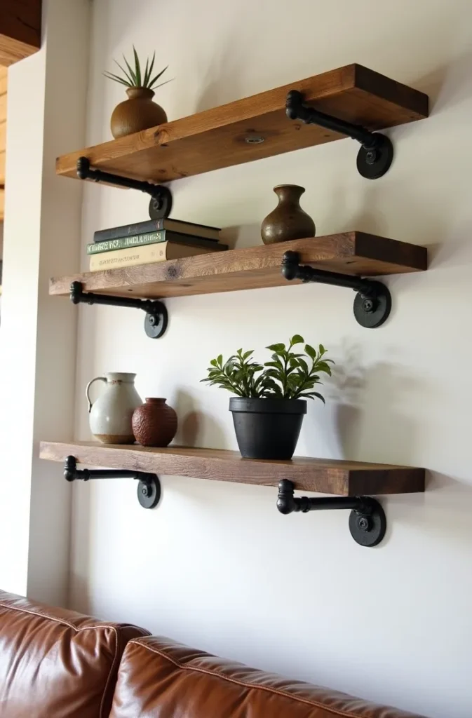 Reclaimed Wood Shelving That Organizes and Decorates at the Same Time
