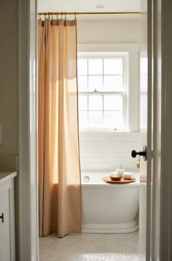 Replace a Shower Curtain and Rings to Change the Bathroom's Entire Color Story