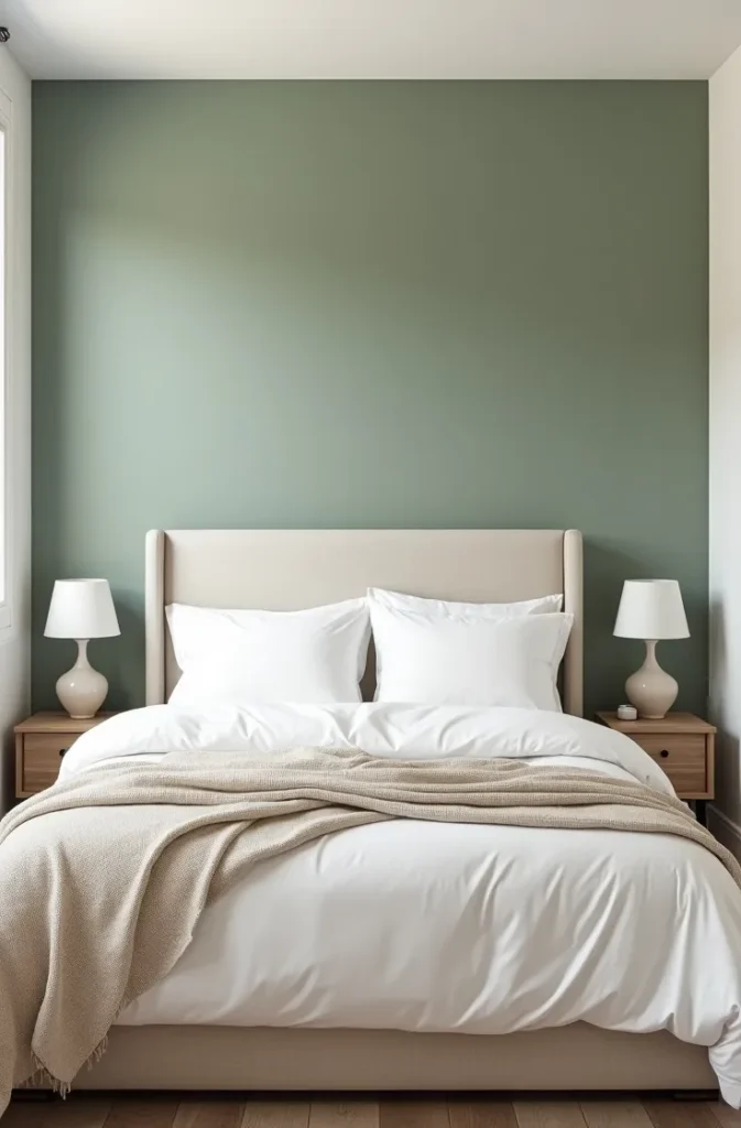 Sage Green Accent Wall Behind the Bed The Fastest Way to Anchor a Bedroom