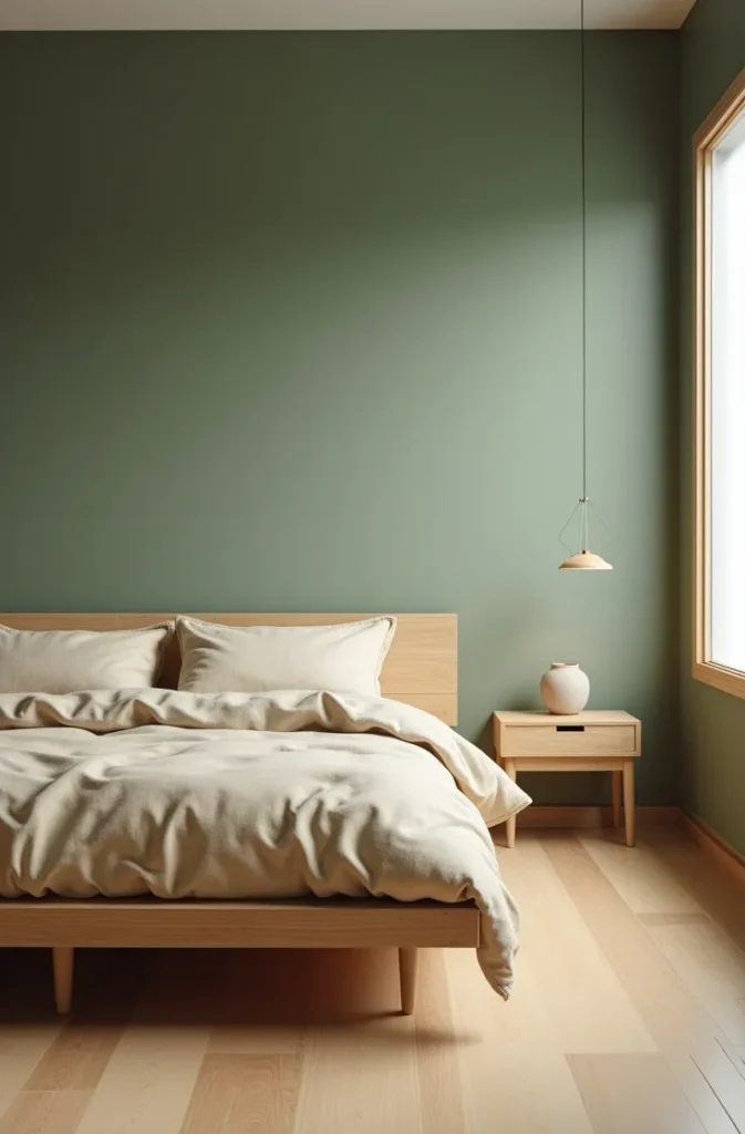 Sage Green Bedding on White Walls Maximum Flexibility With Minimum Commitment