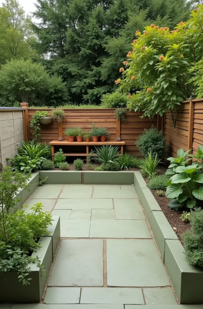 Sage Green Patio Paint for a Garden-Integrated Outdoor Space