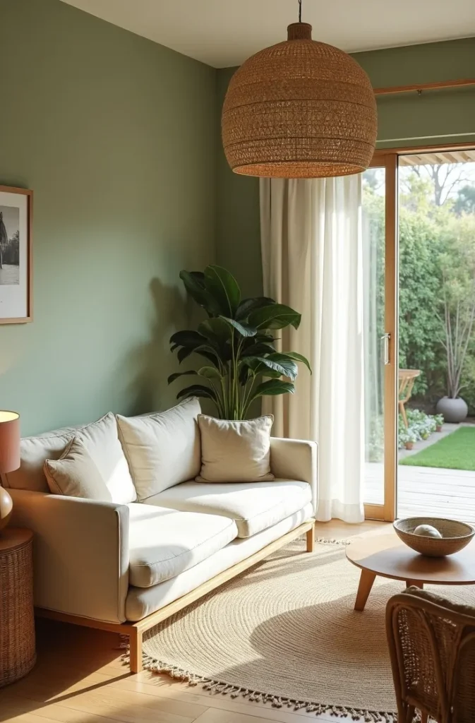 Sage Green With Natural Rattan and Wicker A Textural Combination for Organic Modern Rooms