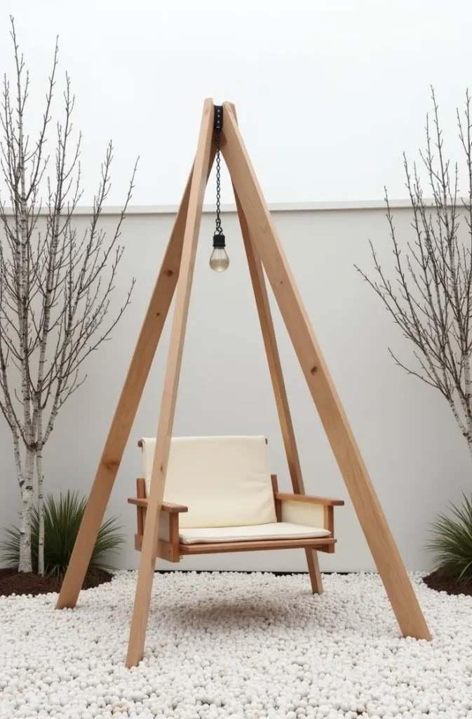 Scandinavian-Style Tripod Swing Set for Design-Forward Yards