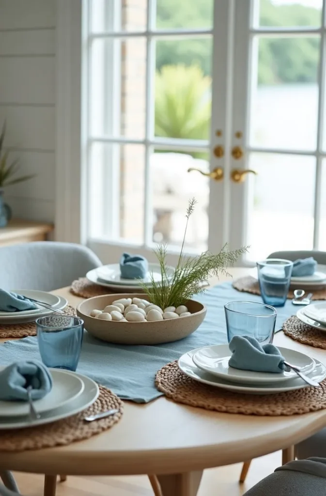 Set a Coastal-Inspired Table With Blue, White, and Natural Textures