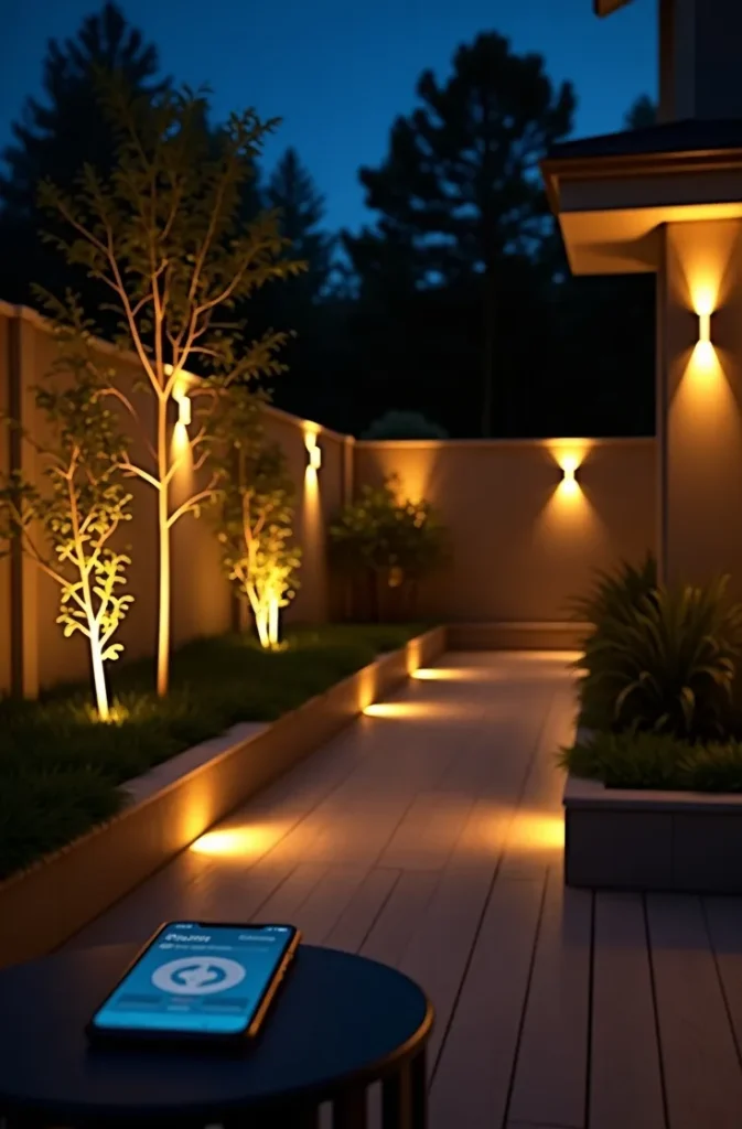 Smart RGB Color-Tunable Garden Lights Controlled by App for Seasonal Mood Changes