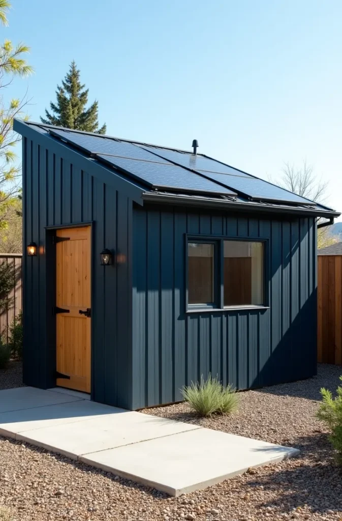 Smart Shed With Solar Panels and Off-Grid Power System
