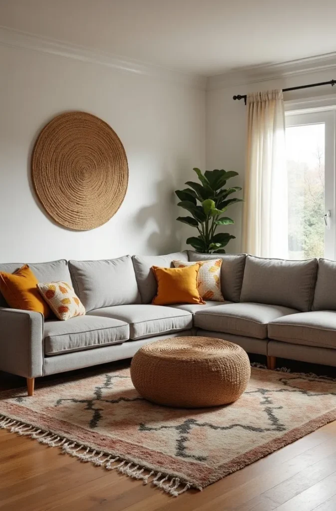 Style a Modular Sofa in Multiple Sections for a Flexible Bohemian Living Room