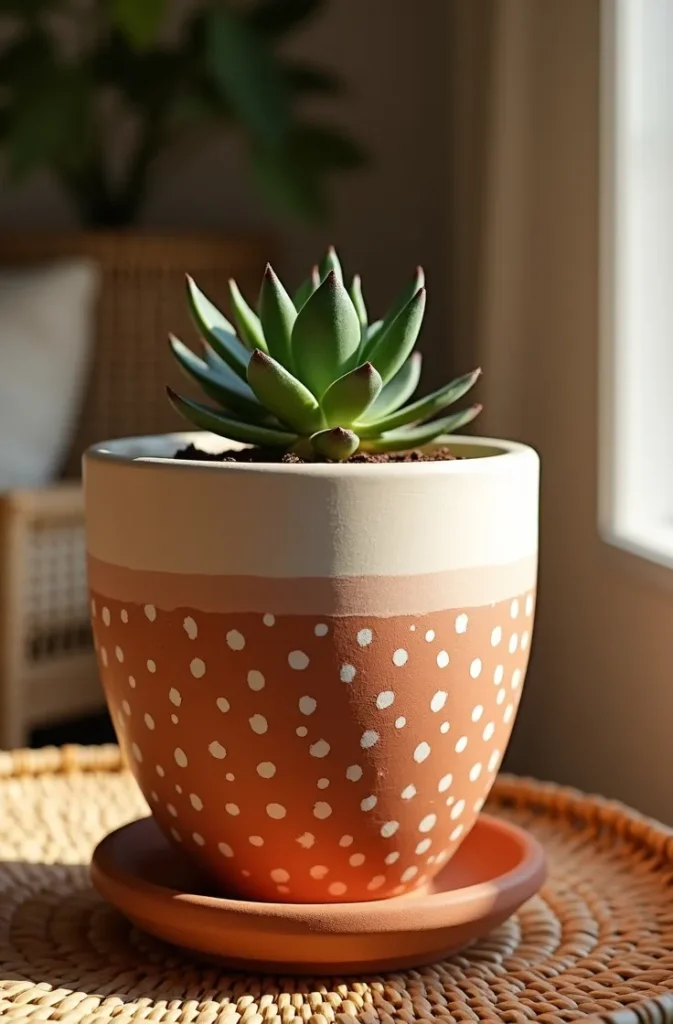 Terracotta Dot Painting With a Pencil Eraser for Precise Pattern Repetition