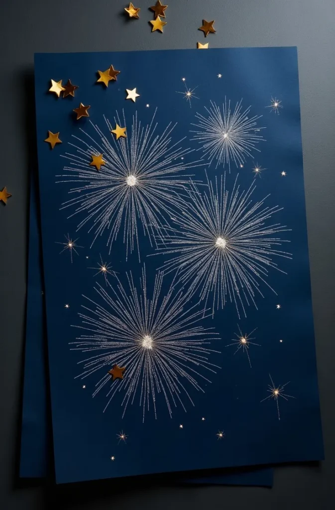 The Fireworks Line-Art Poster That Captures the Feeling of July 4th Night Without a Single Patriotic Cliché