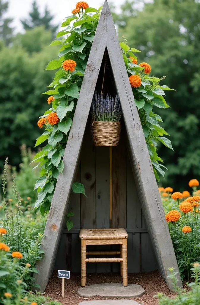 The Freestanding A-Frame Trellis That Works in the Middle of a Garden Bed — No Wall Required