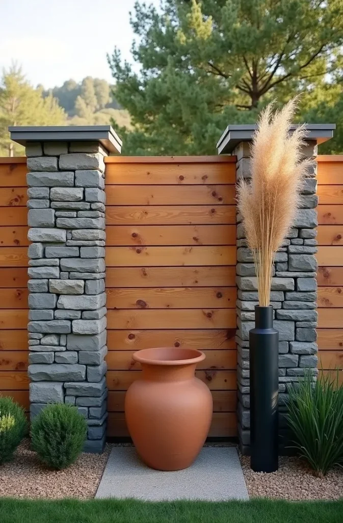 The Gabion-and-Wood Combination Fence for the Garden That Wants to Look Like a Magazine