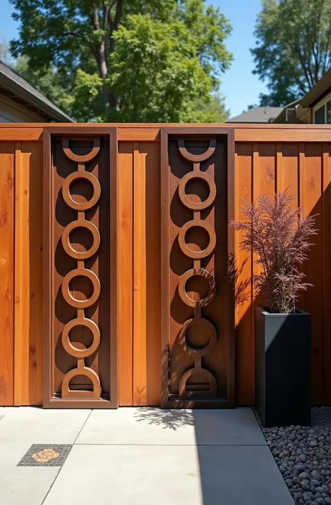 The Geometric Pattern Cut Fence That Functions as Outdoor Wall Art