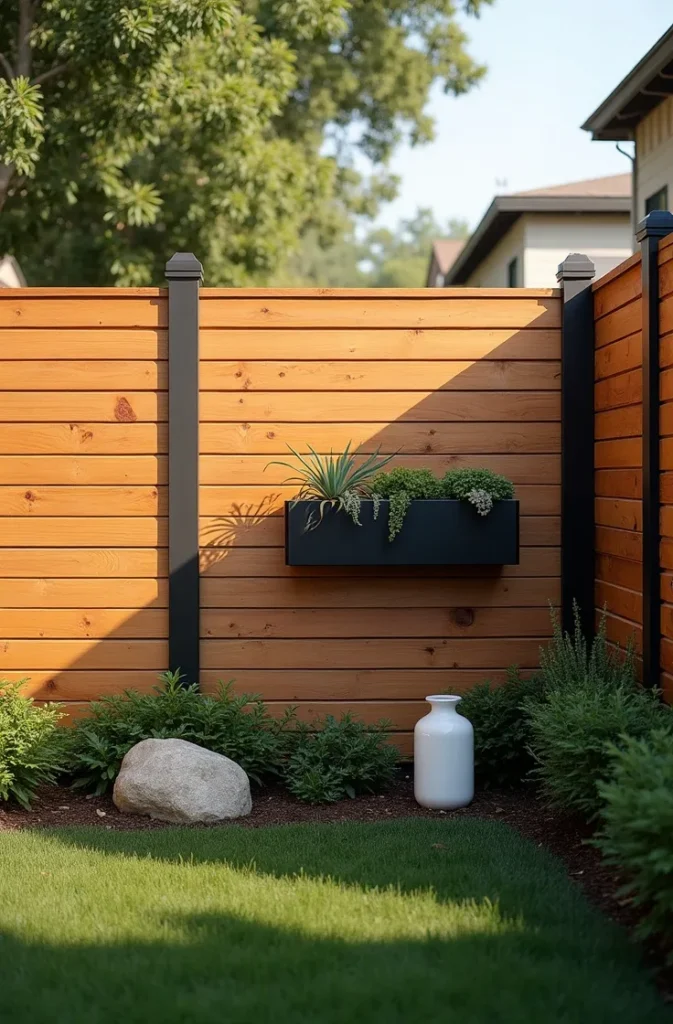 The Horizontal Slat Fence That Makes a Narrow Yard Feel Like a Private Retreat