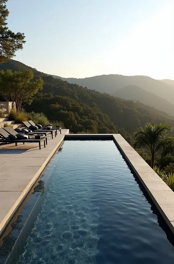 The Infinity Edge Mini Pool That Works on a Sloped Small Yard