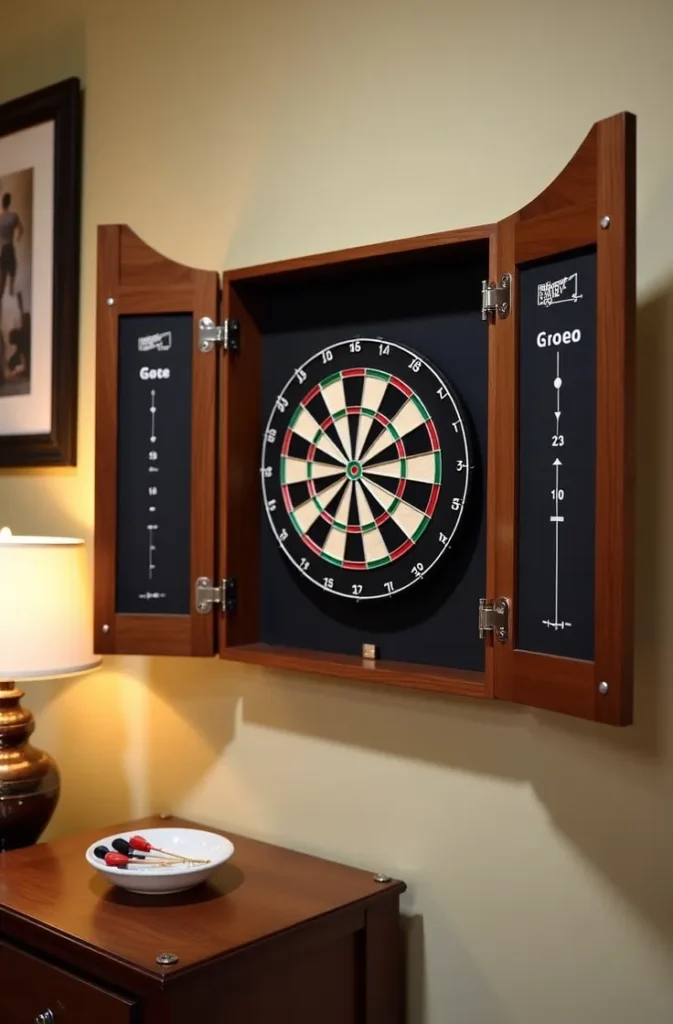 The Integrated Barn Door Cabinet That Hides the Board When Not in Use