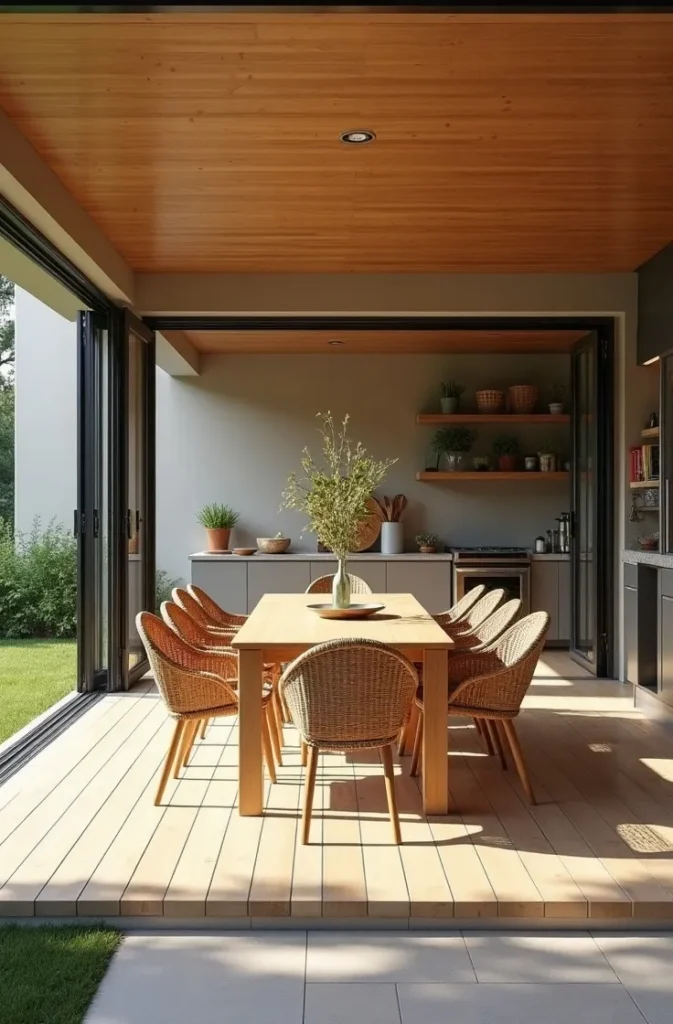 The Kitchen-Adjacent Patio Outdoor Dining That Connects to the Interior