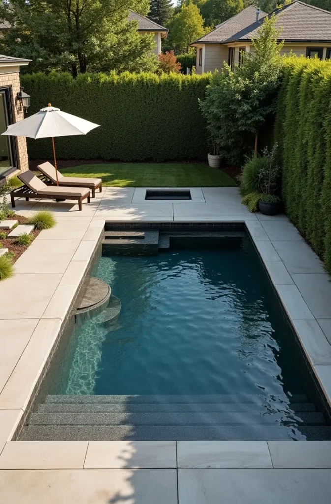 The L-Shaped Mini Pool That Follows the Perimeter of an Irregular Yard