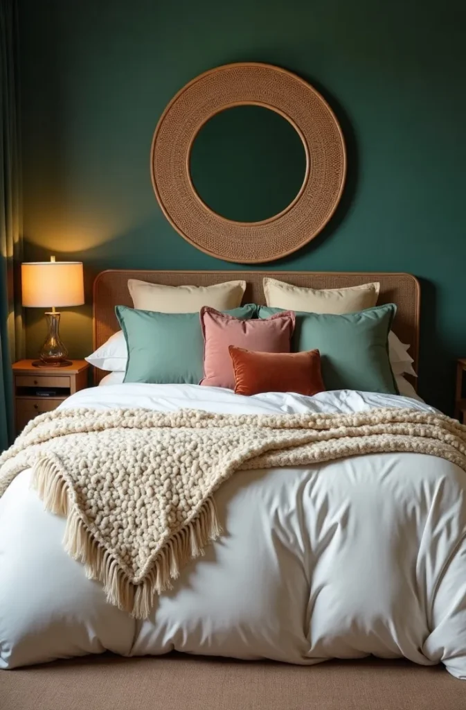 The Maximalist Throw Pillow and Textile Stack That Made the Bed the Room's Centerpiece