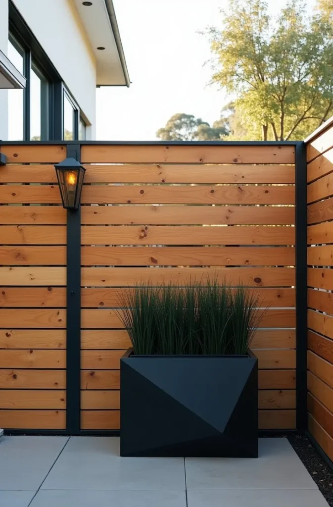 The Mixed-Material Fence That Uses Wood and Metal Together Without Looking Industrial