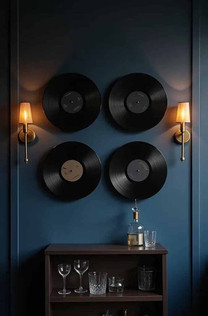The Monochrome Wall All-Black Records on a Dark or Bold Background