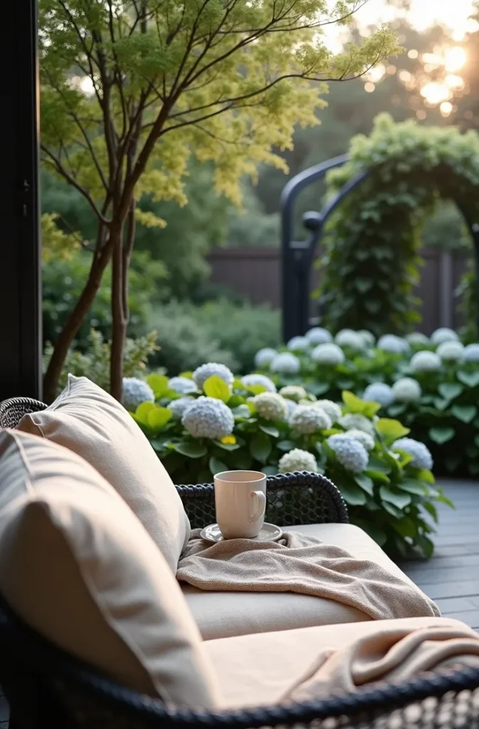 The Outdoor Sofa Positioned for Morning Light