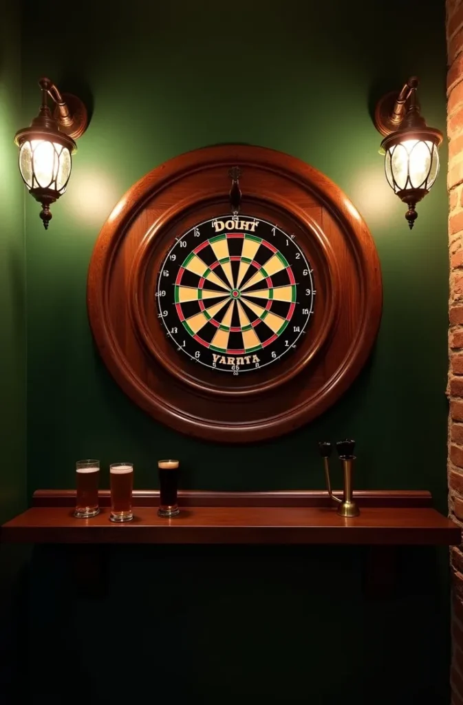 The Pub-Style Wooden Backboard With Carved Surround for a Classic Home Bar Look