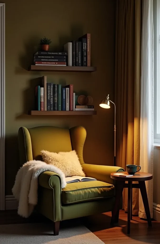 The Reading Nook With Travel Library That Makes One Corner the Room's Most Used Feature