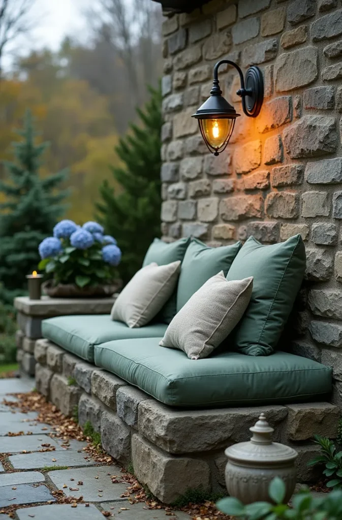 The Stone-Base Outdoor Sofa Built Into the Landscape