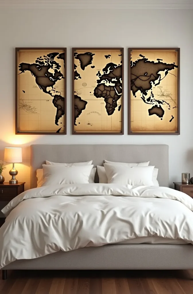 The Vintage Map Gallery Wall That Creates an Instant Focal Point Without Looking Cluttered