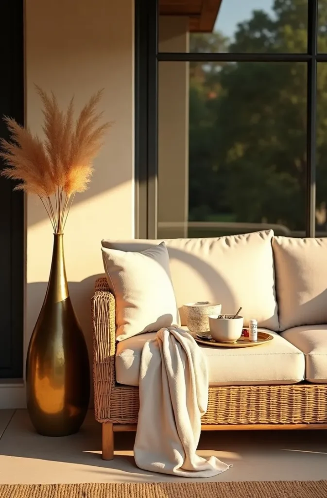 The Wicker and Linen Outdoor Sofa Combination That Ages Into Something Beautiful