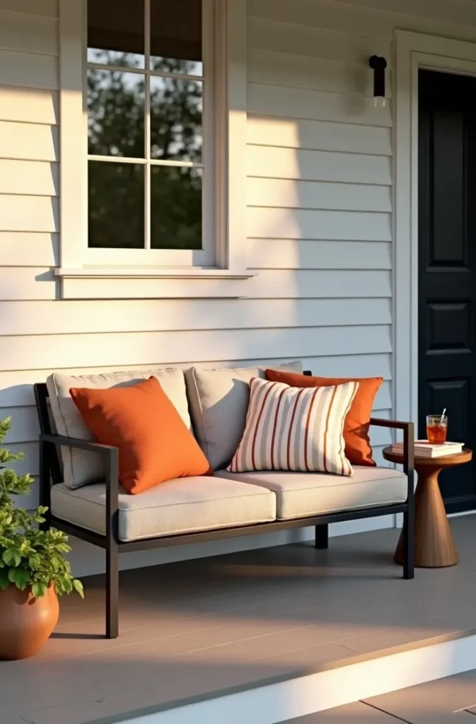 Use Weather-Resistant Throw Pillows in Sunbrella-Grade Fabric to Add Color Without Replacement Cost