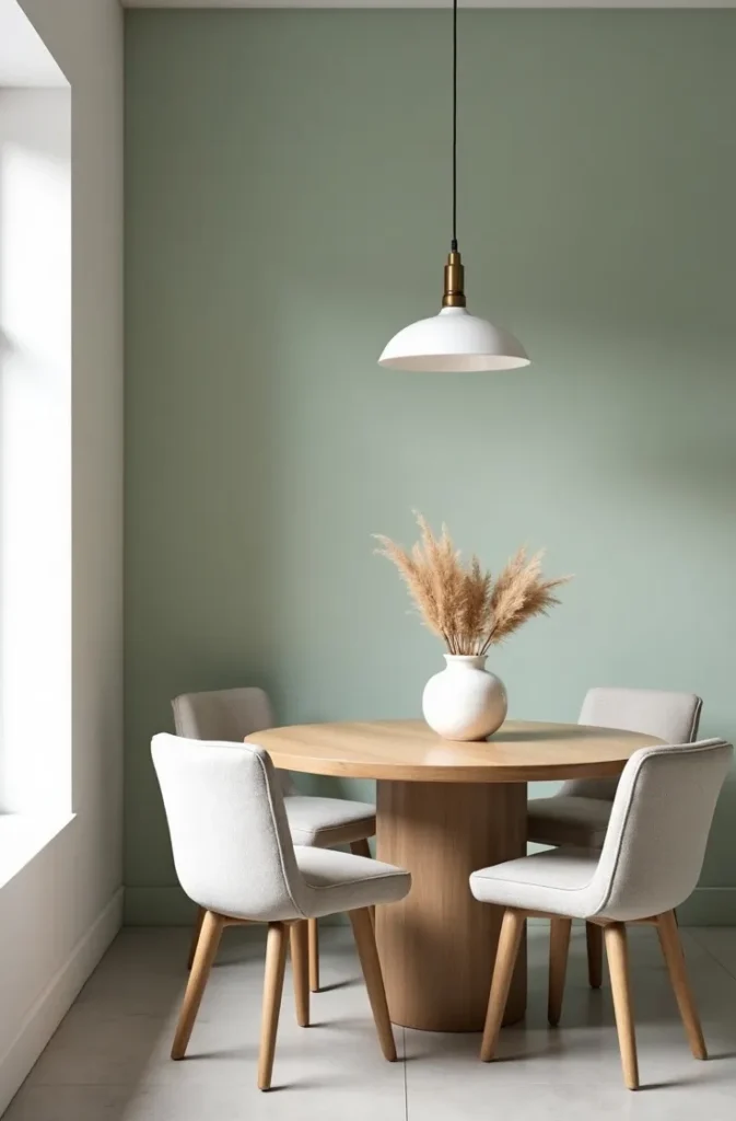 Use a Cool Neutral Palette on a Statement Wall to Reduce Visual Heat